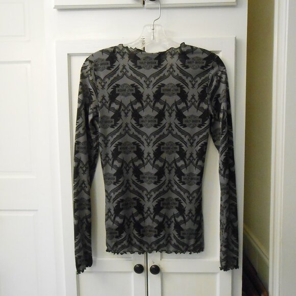 **SALE** Harley-Davidson Semi-Sheer Long Sleeve Top - Picture 7 of 10